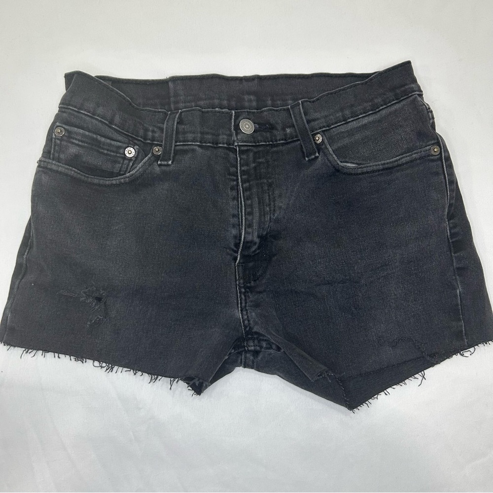 Levi’s Women’s Jean Shorts. Frayed Cut off 511  size 32 black wash.